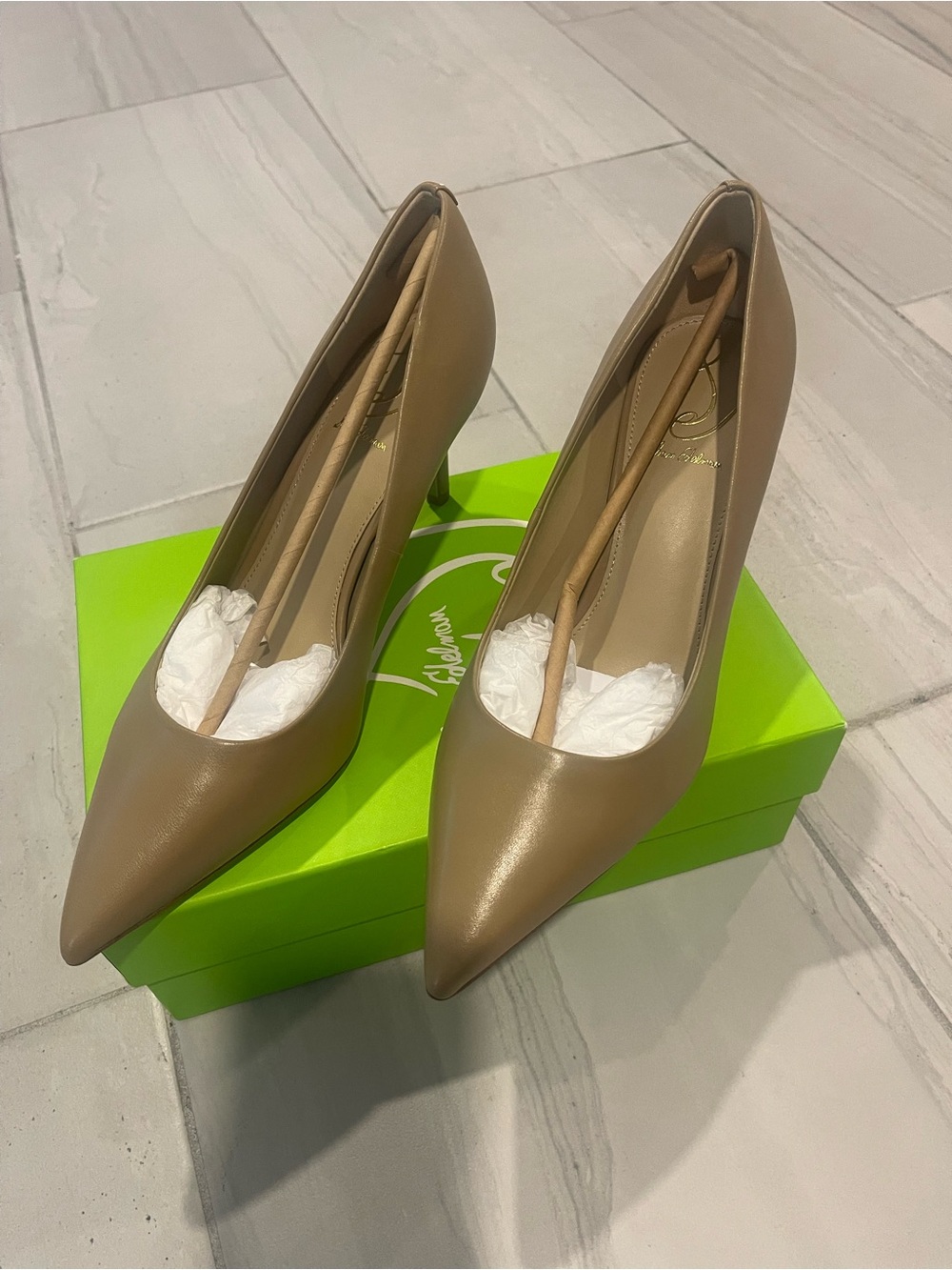 Sam Edelman Taupe Pointed Toe Pumps